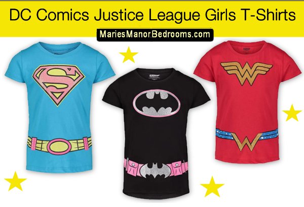 DC Comics Justice League girls tshirts DC Comics Justice League womens tshirts